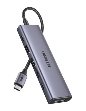 UGREEN Хъб 6-в-1 (Type-C) /сив/ - CM511/ 75586