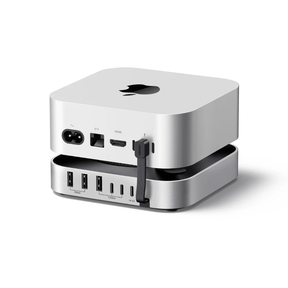 UGREEN Холдер + 11-в-1 Докинг станция, Charging station for AppleMac, за бюро (Type-C) /сив/ - CM841A / 95094