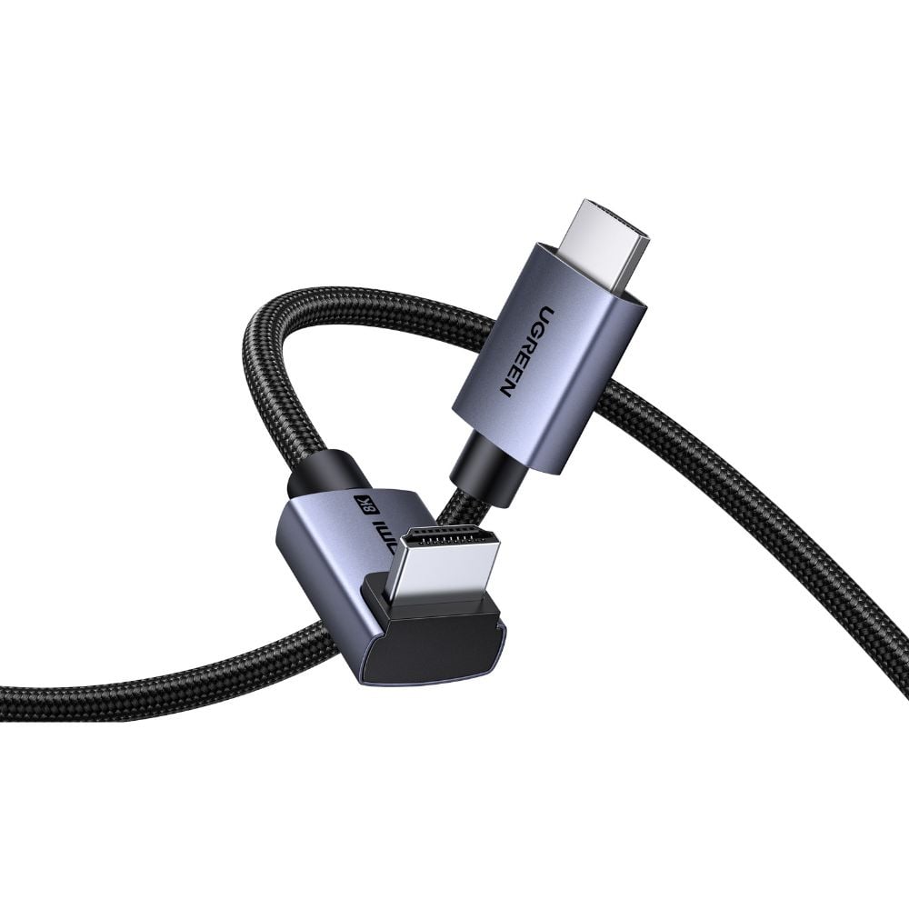 UGREEN Кабел HDMI - HDMI, 1m. 8K Angled /сив/ - HD188 / 95826