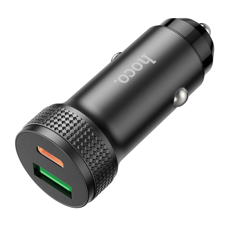 HOCO 12V 38W, USB-A + USB-C, Glorious /черен/ - Z49B