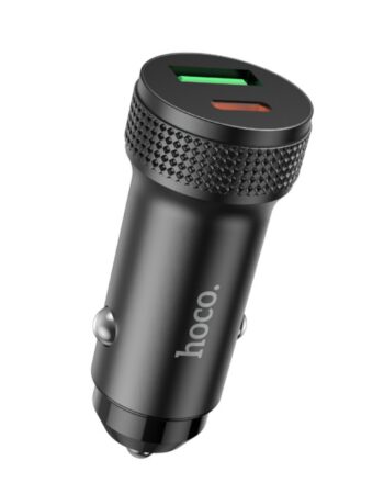 HOCO 12V 38W, USB-A + USB-C, Glorious /черен/ - Z49B