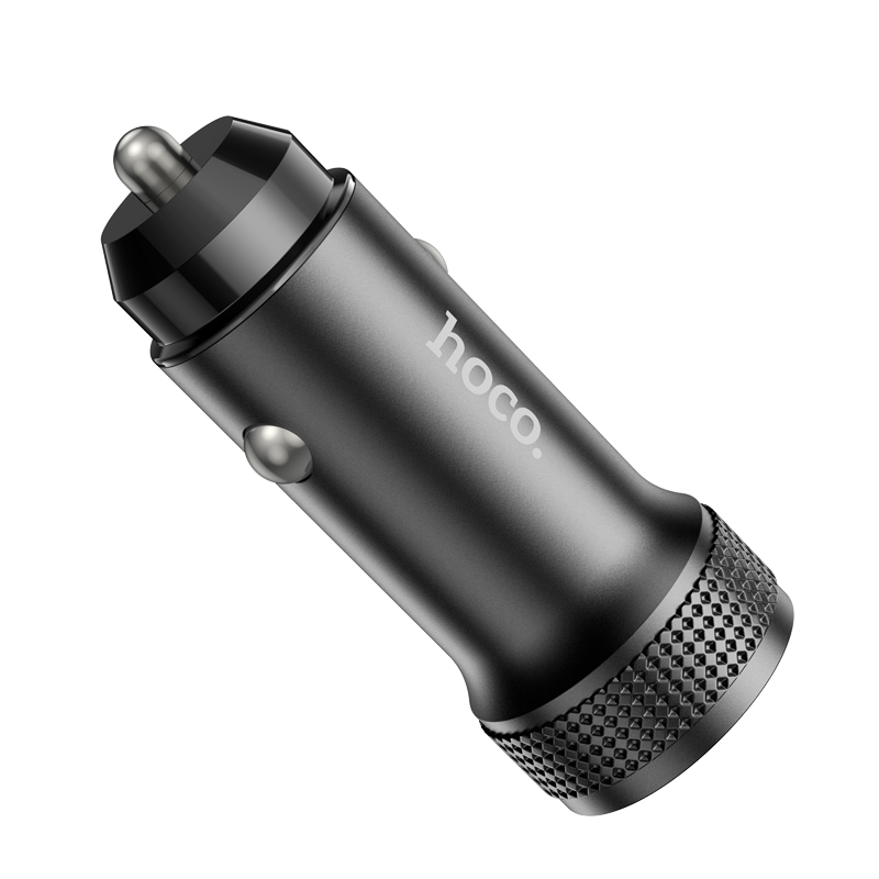 HOCO 12V 38W, USB-A + USB-C, Glorious /черен/ - Z49B