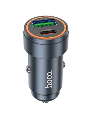 HOCO 12V 30W, USB-A + USB-C, Glorious /сив/ - Z57A
