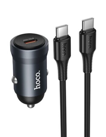 HOCO 12V 30W, USB-C + кабел Type-C -Type-C, Energy /сив/ - Z62А