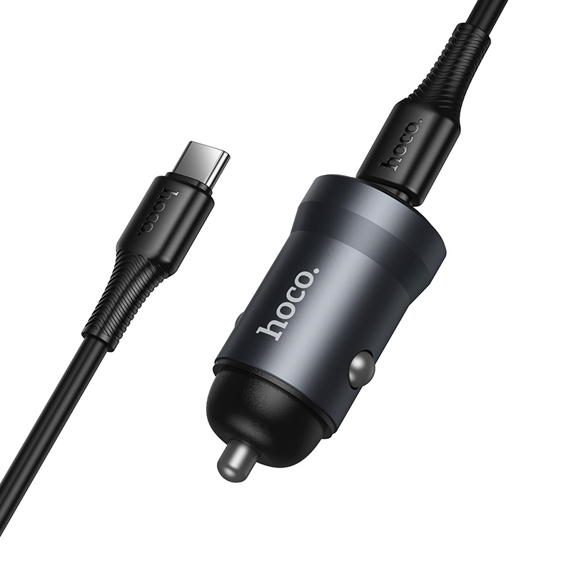 HOCO 12V 30W, USB-C + кабел Type-C -Type-C, Energy /сив/ - Z62А