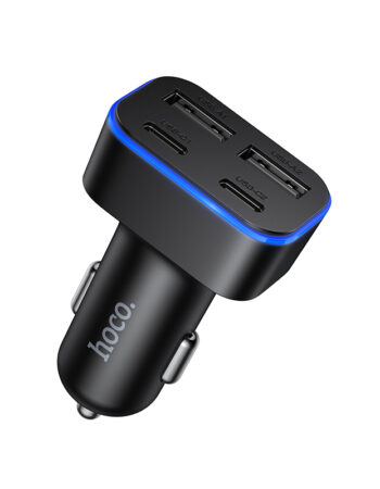 HOCO 12V 42W, 2 x USB-A + 2 x USB-C, Barry 4-port /черен/ - Z63