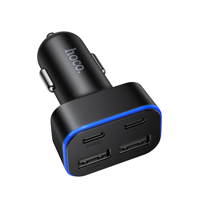 HOCO 12V 42W, 2 x USB-A + 2 x USB-C, Barry 4-port /черен/ - Z63