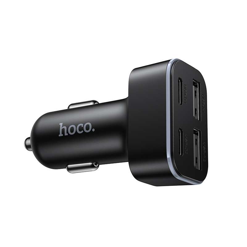 HOCO 12V 42W, 2 x USB-A + 2 x USB-C, Barry 4-port /черен/ - Z63