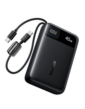BASEUS Power Bank 20000 mAh, 45W + 2xC вградени кабели, EnerFill FC11 /черен/ - E0031100