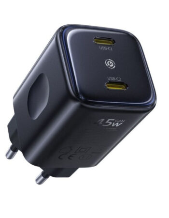 BASEUS 220V 45W, 2xUSB-C, PicoGo AN13 /черен/ - E0121F00