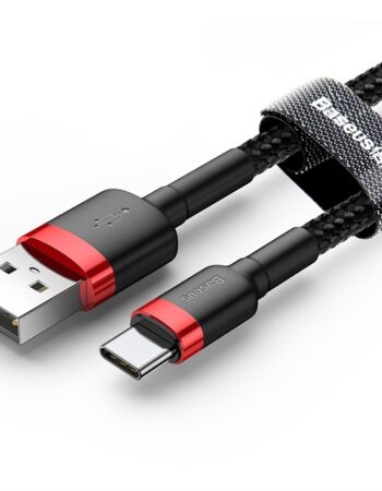BASEUS Кабел USB-A - Type-C, 1м, 3A, CAFULE, CATKLF-B91 /черен + червено/
