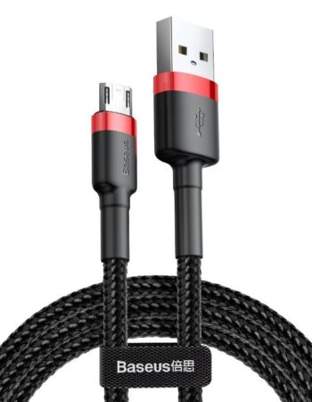 BASEUS Кабел USB-A - Micro USB, 2м, 1.5A, CAFULE, CAMKLF-C91 /черен + червено/