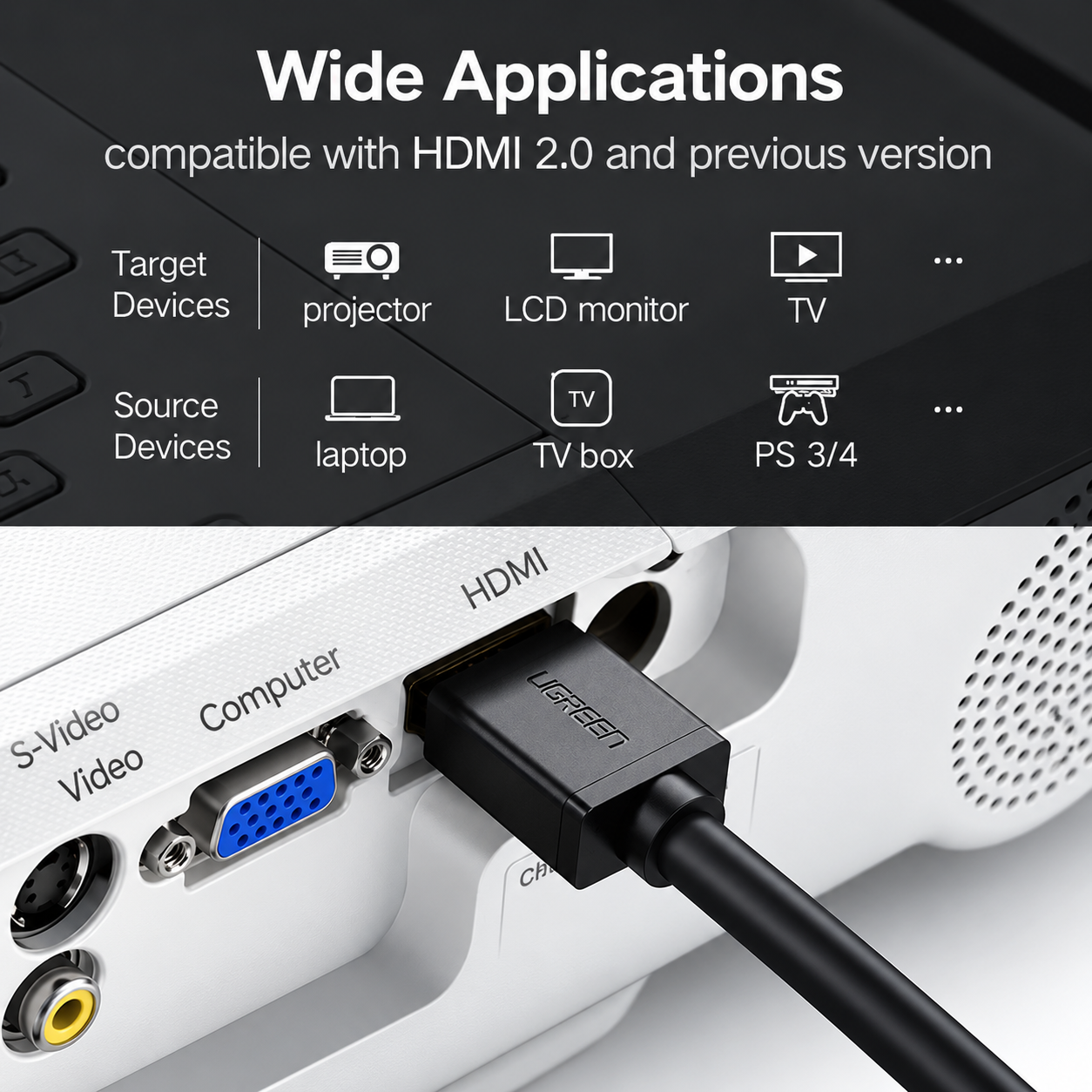 UGREEN Кабел HDMI - HDMI, 8m. 4K /черен/ - HD104 / 10178