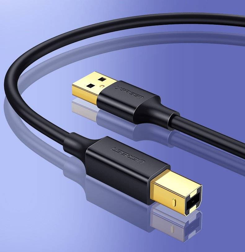 UGREEN Кабел USB-A - USB-B (м-м) Printer cable, 1.5м, 480Mbps /черен/ - US135 / 10350