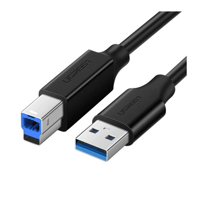 UGREEN Кабел USB-A - USB-B (м-м) Printer cable, 2м, 5Gb/s /черен/ - US210 / 10372