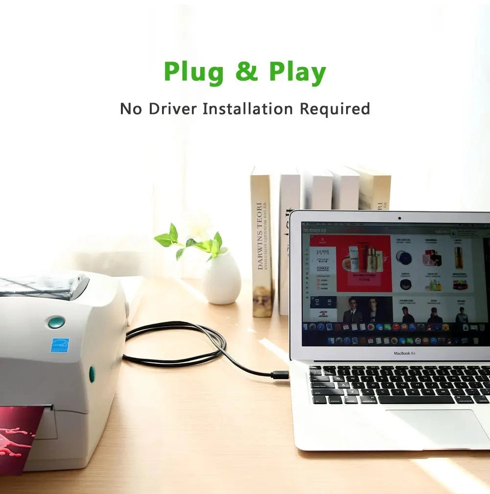 UGREEN Кабел USB-A - USB-B (м-м) Printer cable, 2м, 5Gb/s /черен/ - US210 / 10372