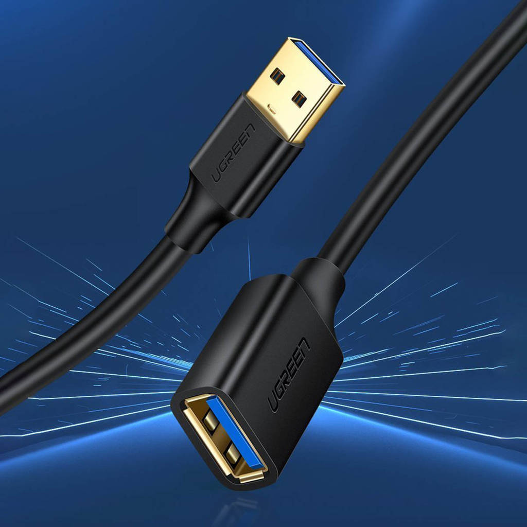 UGREEN Кабел USB 3.0 (ж-м), Extension cable, 2м. /черен/ - US129 / 10373