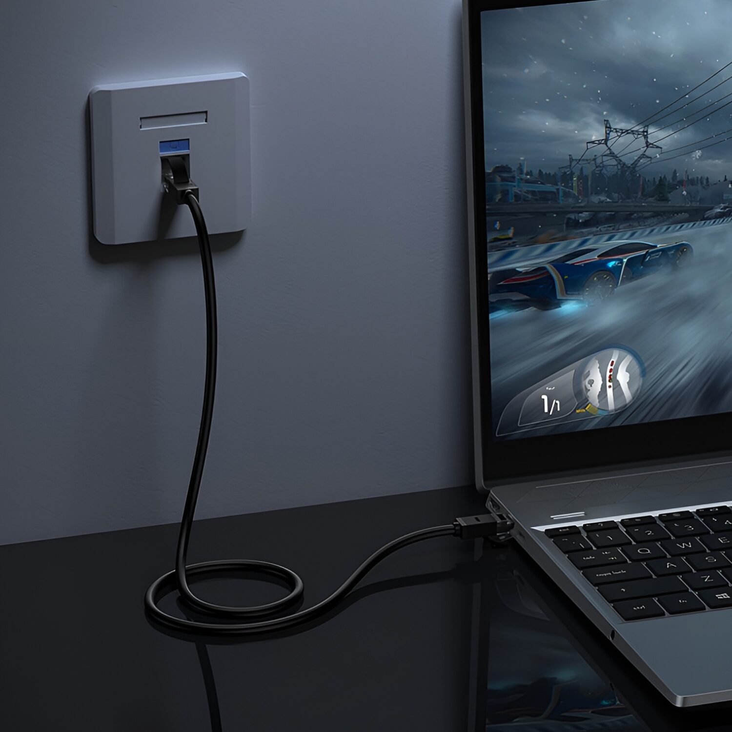 UGREEN LAN кабел Cat6 Flat, 1м /черен/ - NW102 / 20159