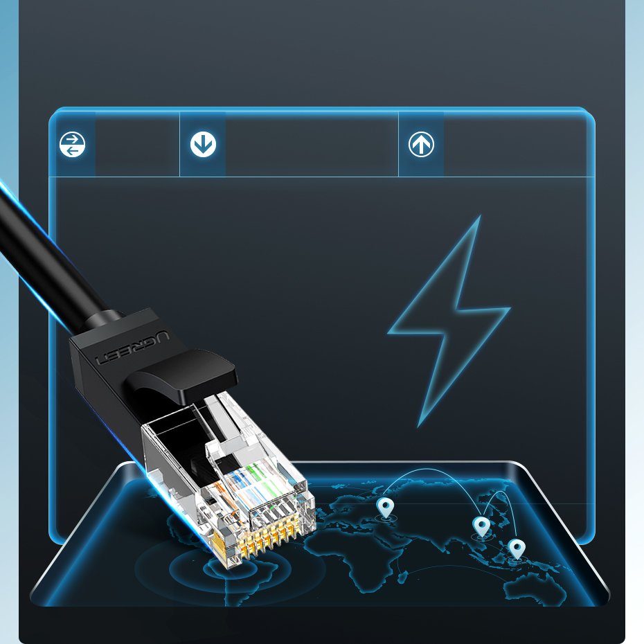 UGREEN LAN кабел Cat6 Flat, 1м /черен/ - NW102 / 20159