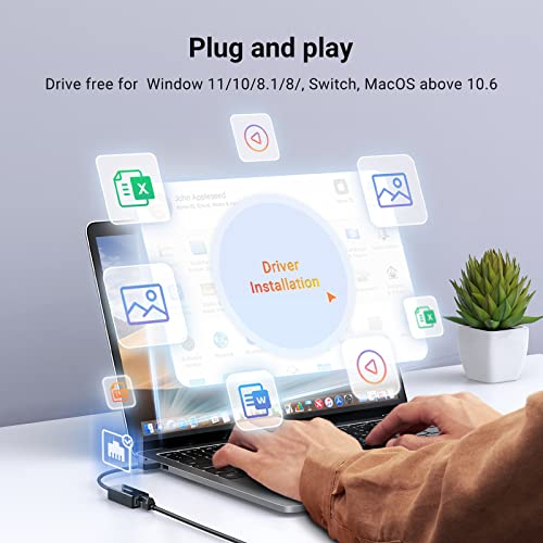 UGREEN Преходник Адаптер от USB-A 2.0 към RJ45 /ж/ /черен/ - CR110 / 20254