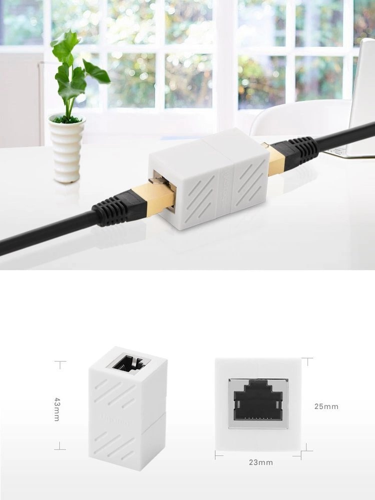 UGREEN Преходник Адаптер RJ45 Ethernet coupler /ж-ж/ /бял/ - NW114 / 20311