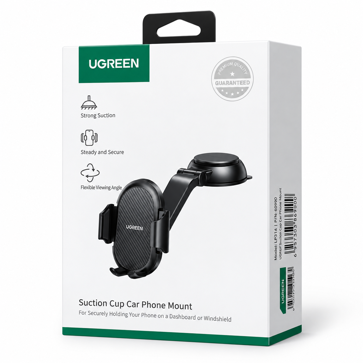 UGREEN Холдер с вакуум, Waterfall suction cup /черен/ - LP405 / 20473