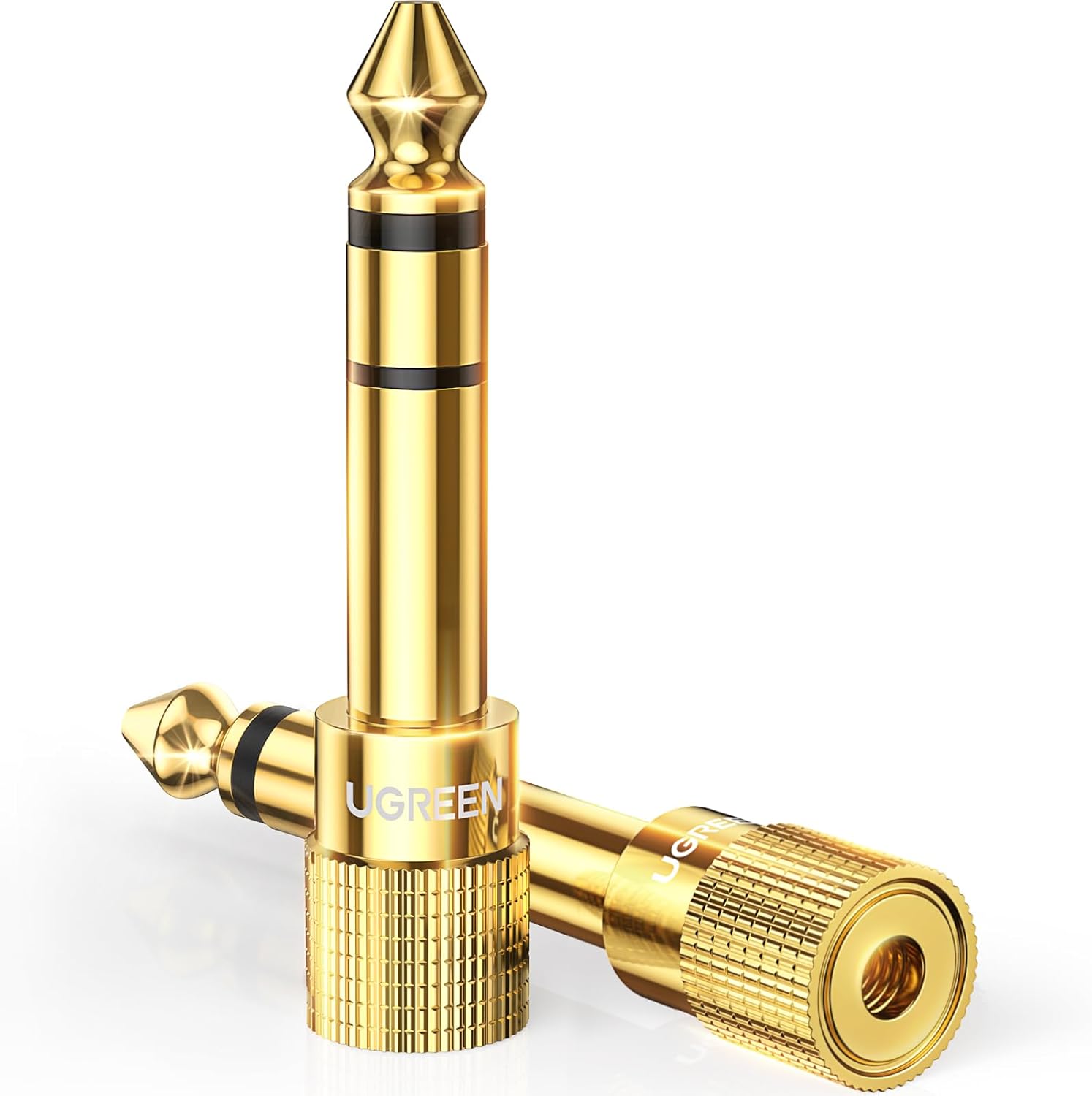 UGREEN Преходник Адаптер 1x AUX/м/ 6.5mm към 1x AUX/ж/ 3.5mm /златен/ - 20503 / 20503