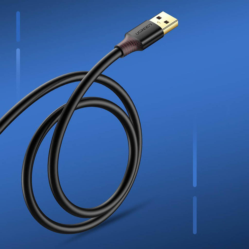 UGREEN Кабел USB 3.0 (ж-м), Extension cable, 0.5м. /черен/ - US129 / 30125