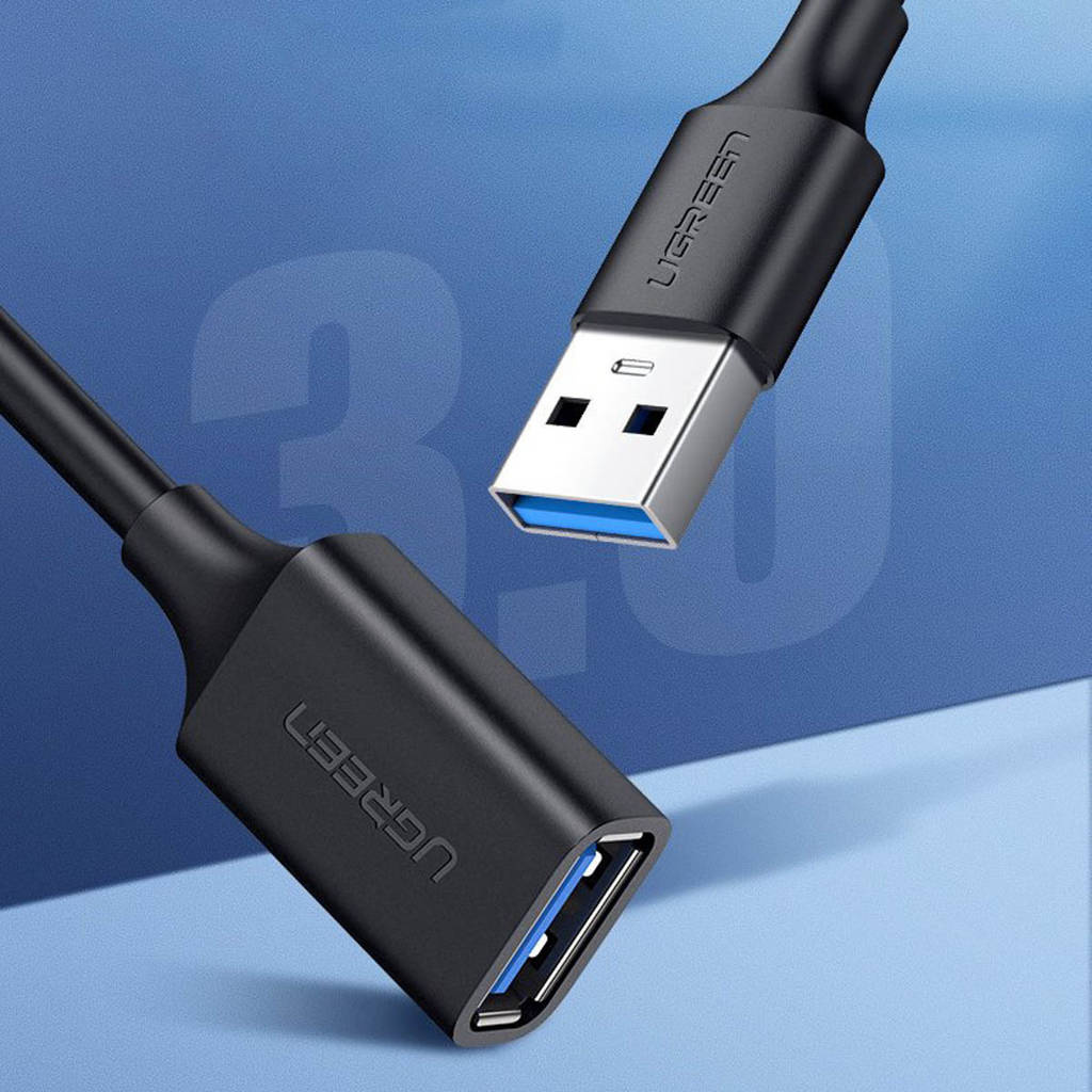 UGREEN Кабел USB 3.0 (ж-м), Extension cable, 0.5м. /черен/ - US129 / 30125