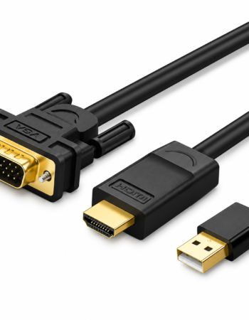 UGREEN Преходник Адаптер 2-в-1 от USB-A към HDMI /м/, VGA Converter, 1.5м. /черен/ - MM101 / 30449