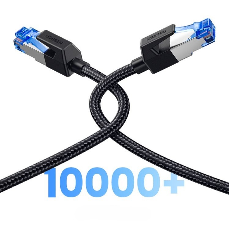UGREEN LAN кабел Cat8 Round braided, 10м /черен/ - NW153 / 30795