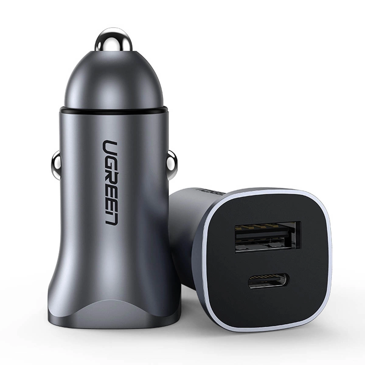 UGREEN 12V 30W, USB-A + USB-C /графит/ - CD130 / 40858