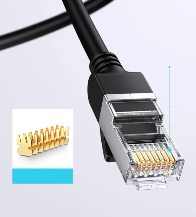 UGREEN LAN кабел Cat6 Flat pure copper, 10м /черен/ - NW101 / 50196