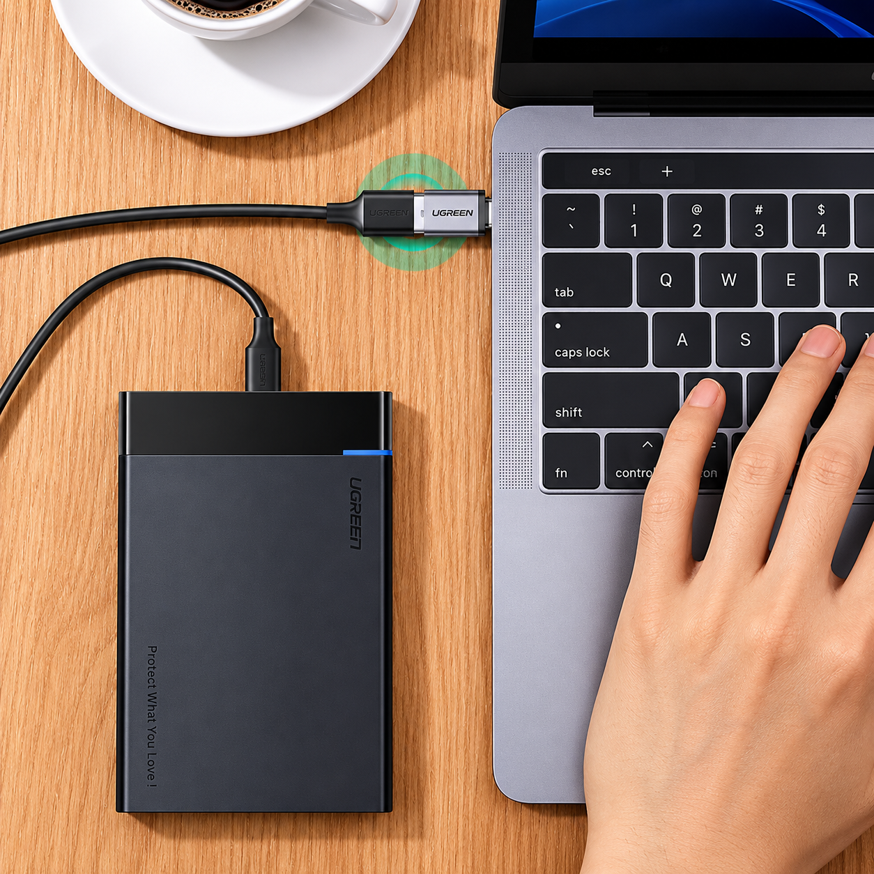 UGREEN Преходник Адаптер от USB-C към USB-A /сив/ - US270 / 50283
