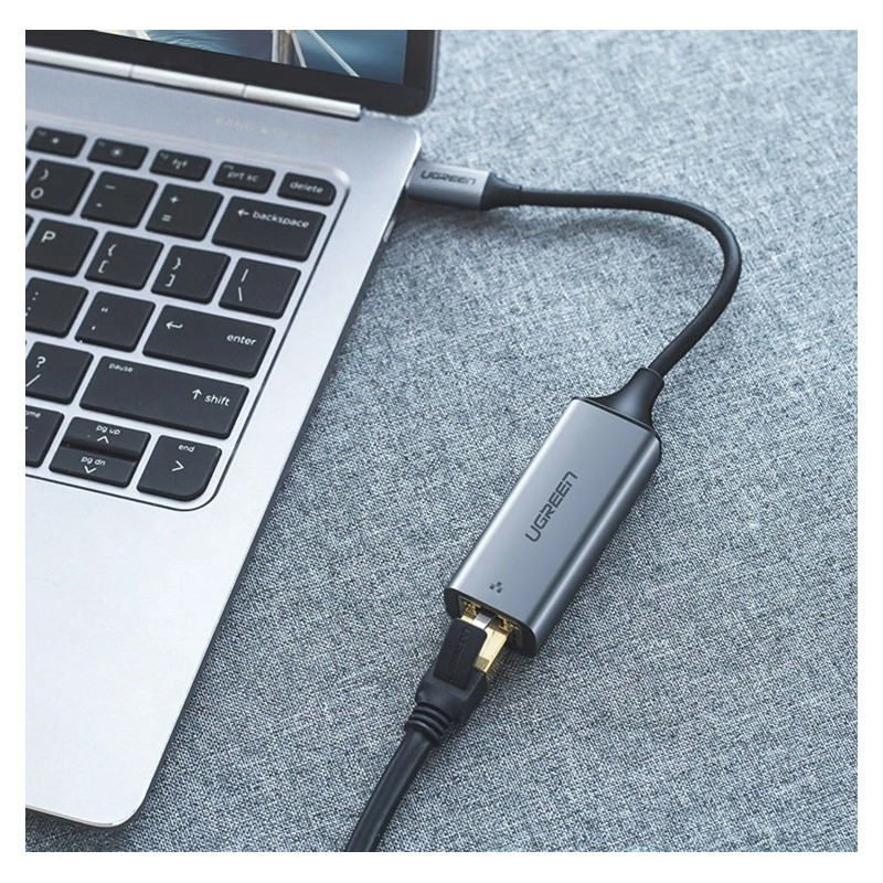 UGREEN Преходник Адаптер от Type-C към RJ45 /ж/ /сив/ - CM199 / 50737