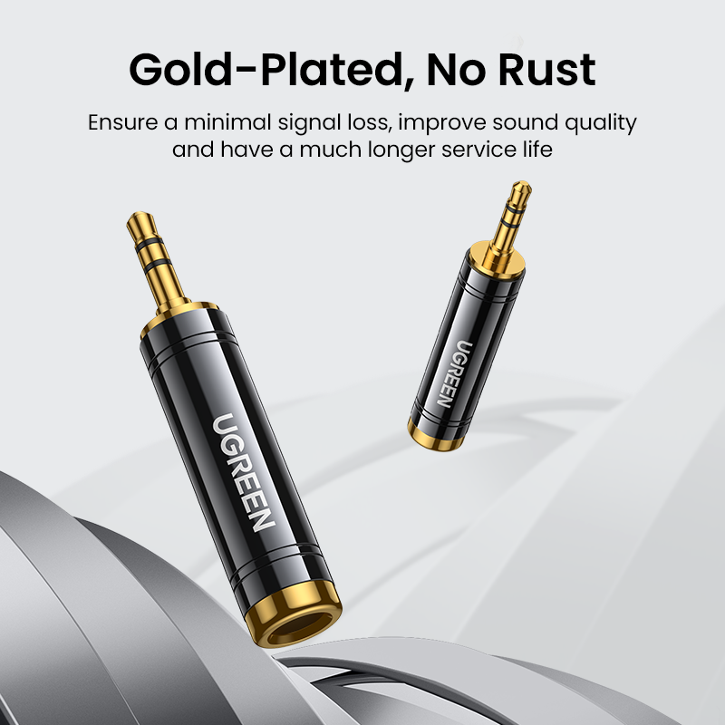UGREEN Преходник Адаптер 1x AUX/м/ 3.5mm към 1x 6.35mm /ж/ /сив/ - AV168 / 60711