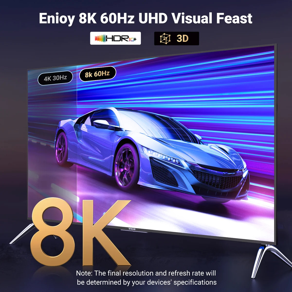 UGREEN Кабел HDMI /м/ - DP /м/, 2m. 8K /черен/ - DP115 / 80397