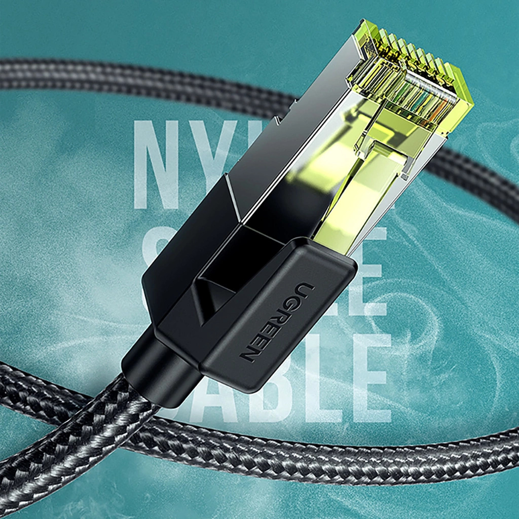 UGREEN LAN кабел Cat7 Round braided, 2м /черен/ - NW150 / 80423