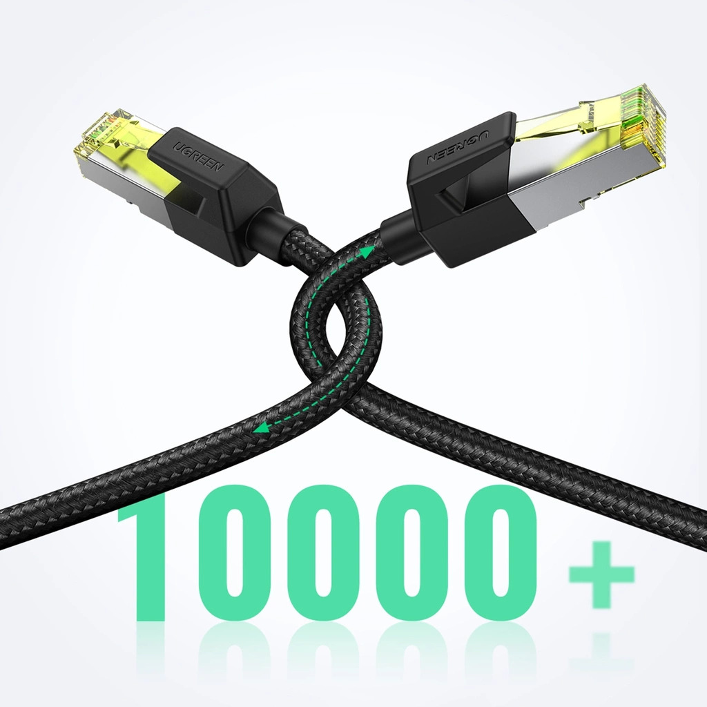 UGREEN LAN кабел Cat7 Round braided, 2м /черен/ - NW150 / 80423