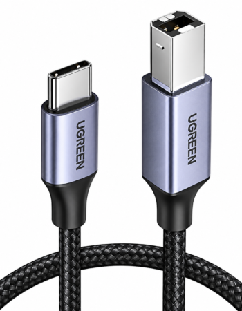 UGREEN Кабел USB-C - USB-B, 2м, Printer cable, 5Gbps /черен/ - US370 / 80807